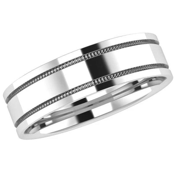 Milgrain Men's Wedding Band - Thenetjeweler