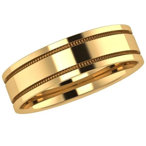 Milgrain Men's Wedding Band - Thenetjeweler