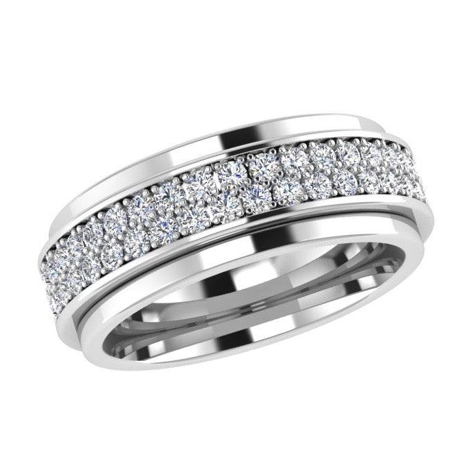 Double Row Diamond Eternity Ring 18K Gold (1.21 ct. tw) - Thenetjeweler
