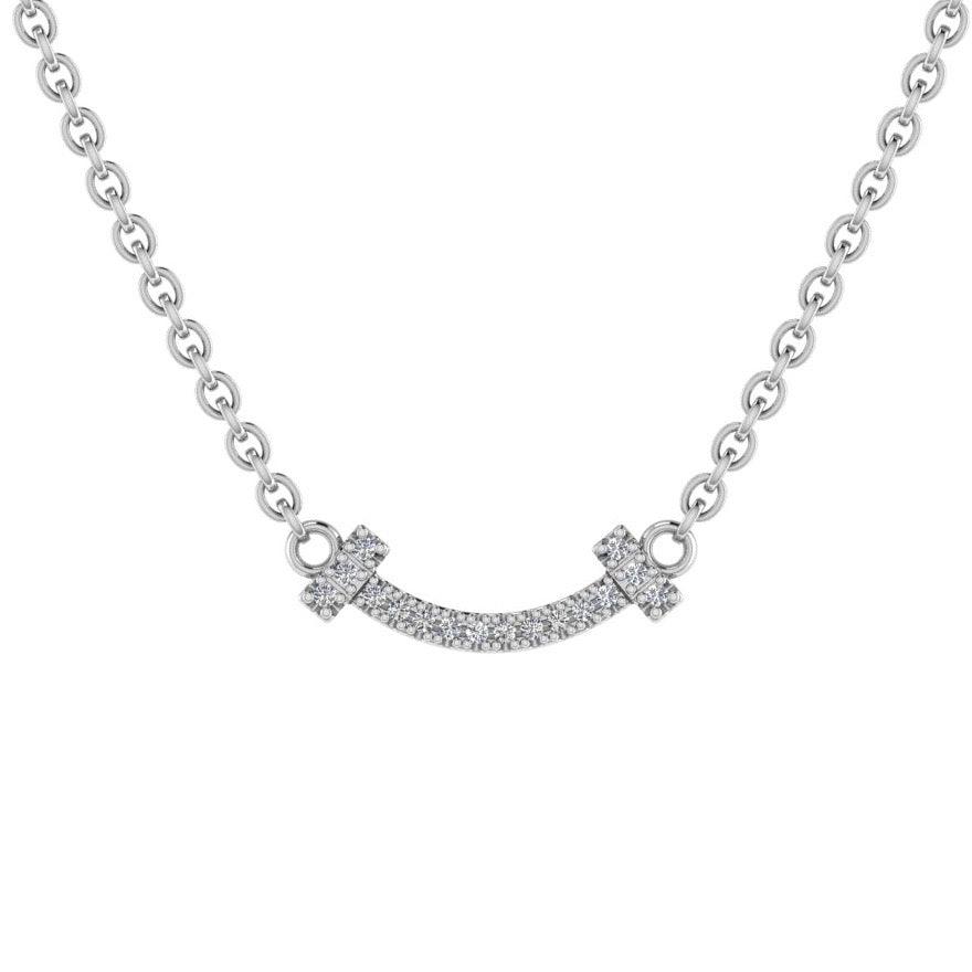 Smile Bar Diamond Necklace 14K Gold | TheNetJeweler