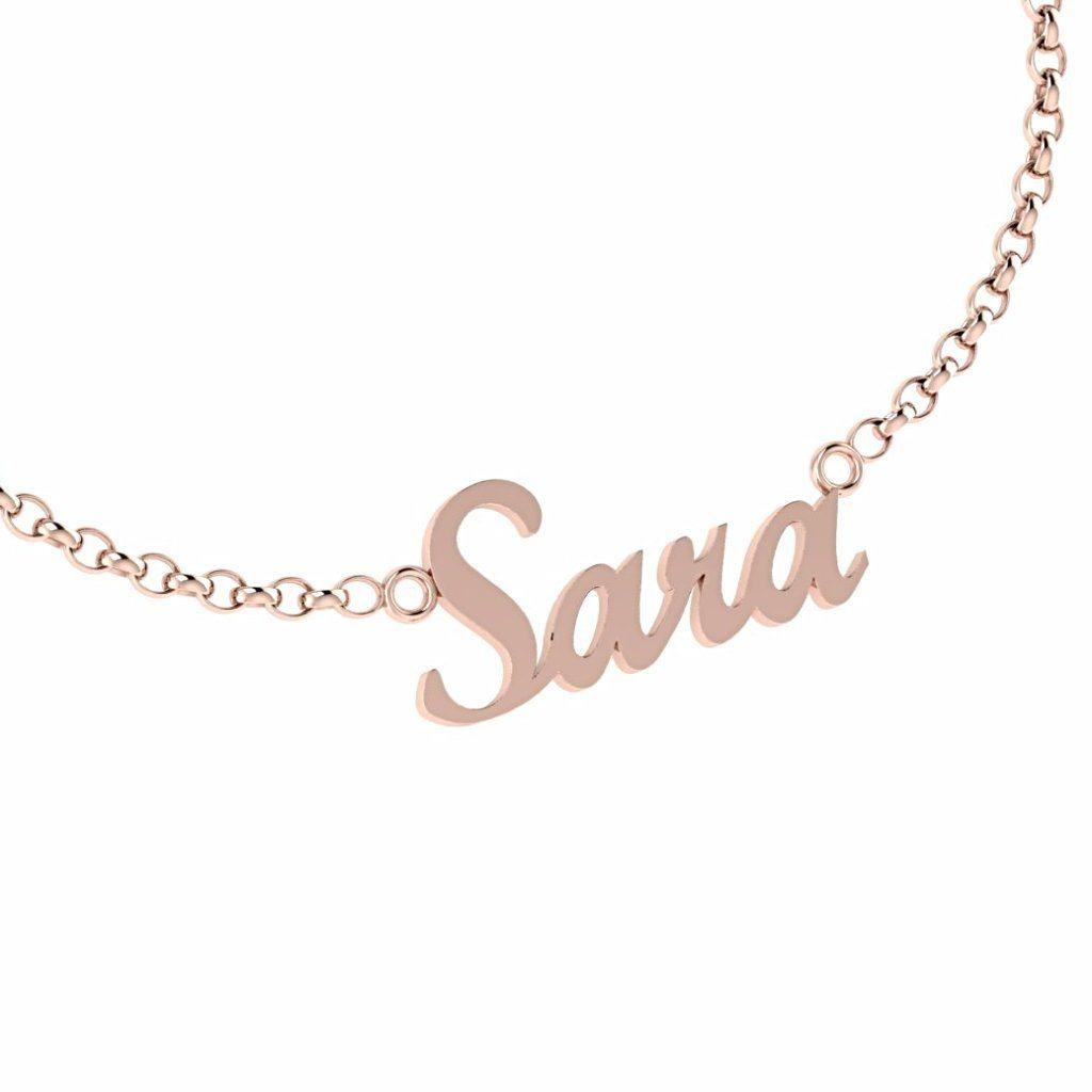 Personalized Name Necklace Sara 14K Gold - Thenetjeweler