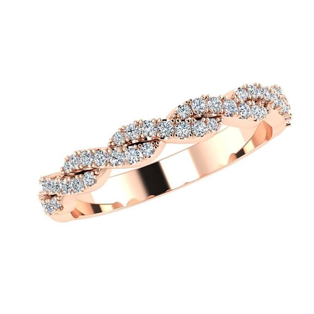 Twist Diamond Semi Eternity Wedding Band 14k 18K Gold (0.26CT) - Thenetjeweler