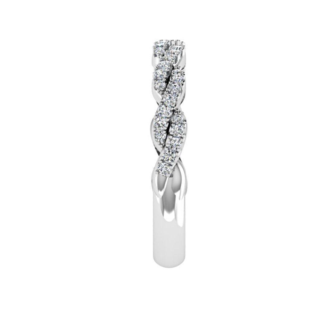 Twist Diamond Semi Eternity Wedding Band 14k 18K Gold (0.26CT) - Thenetjeweler