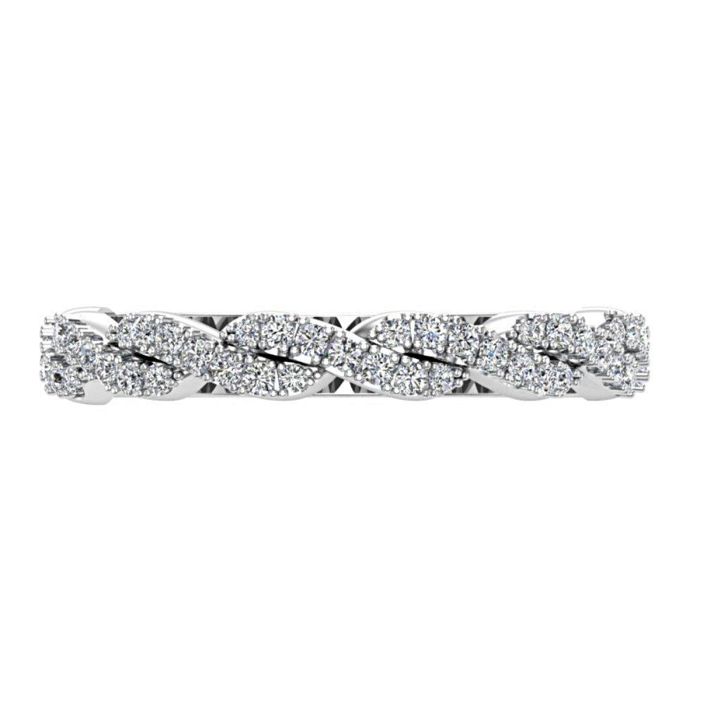 Twist Diamond Semi Eternity Wedding Band 14k 18K Gold (0.26CT) - Thenetjeweler