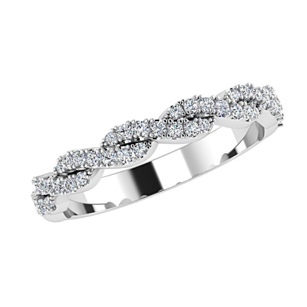 Twist Diamond Semi Eternity Wedding Band 14k 18K Gold (0.26CT) - Thenetjeweler