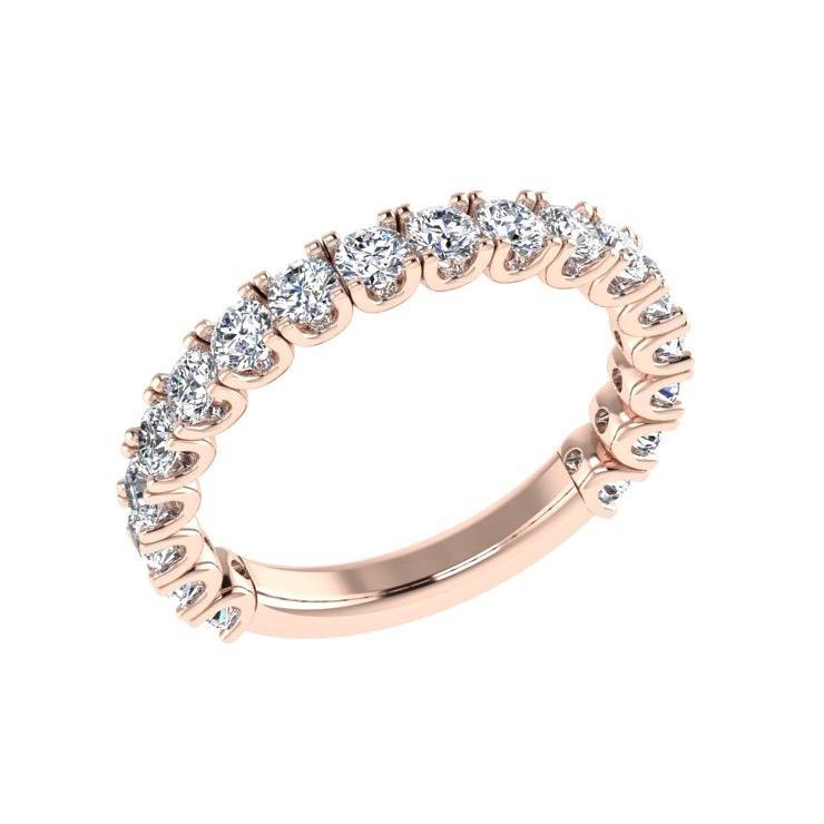 Diamond Semi Eternity Ring Band 18K Gold (1.06 ct. tw) - Thenetjeweler
