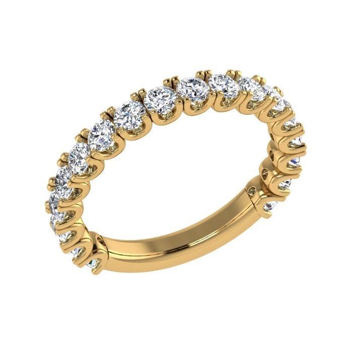 Diamond Semi Eternity Ring Band 18K Gold (1.06 ct. tw) - Thenetjeweler