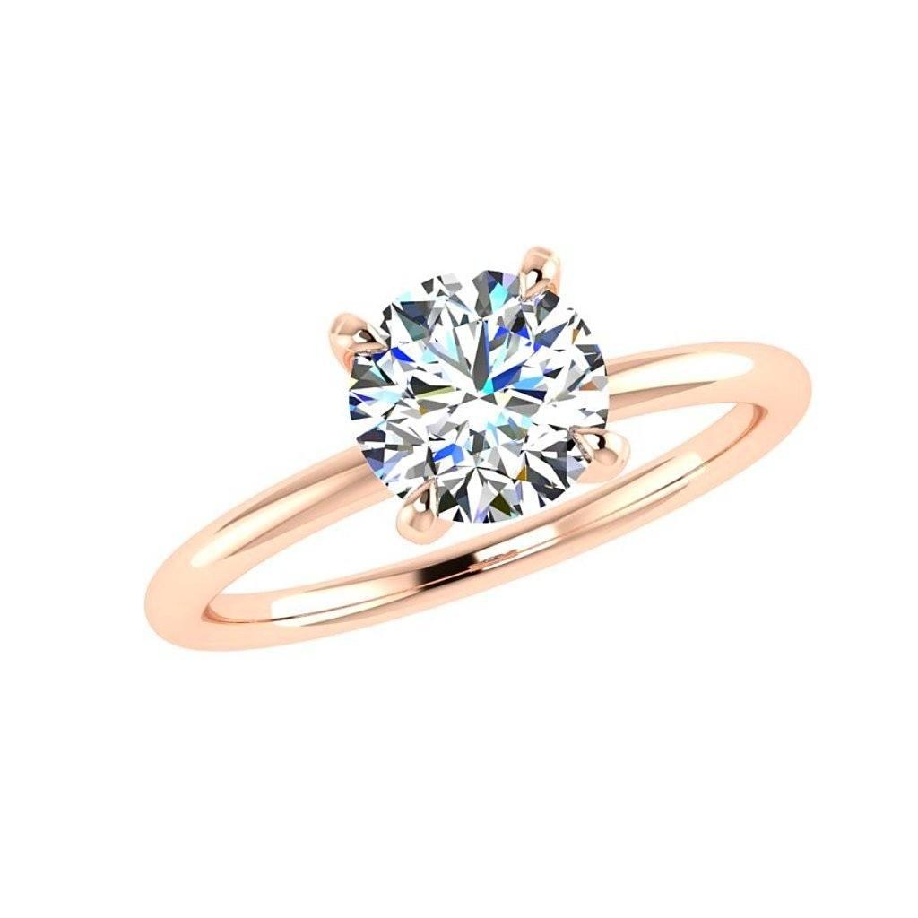 Solitaire Diamond Engagement Ring 18K Gold - Thenetjeweler