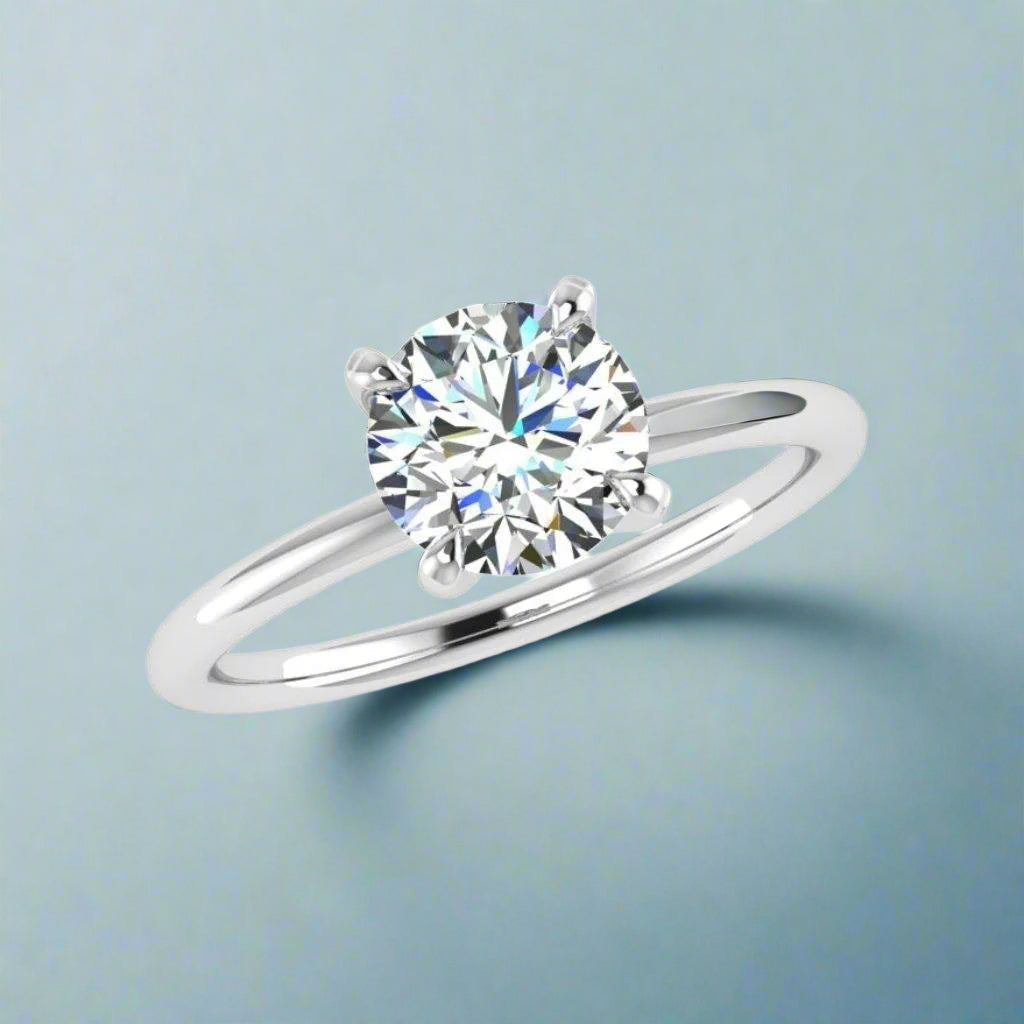 Solitaire Diamond Engagement Ring 18K Gold - Thenetjeweler