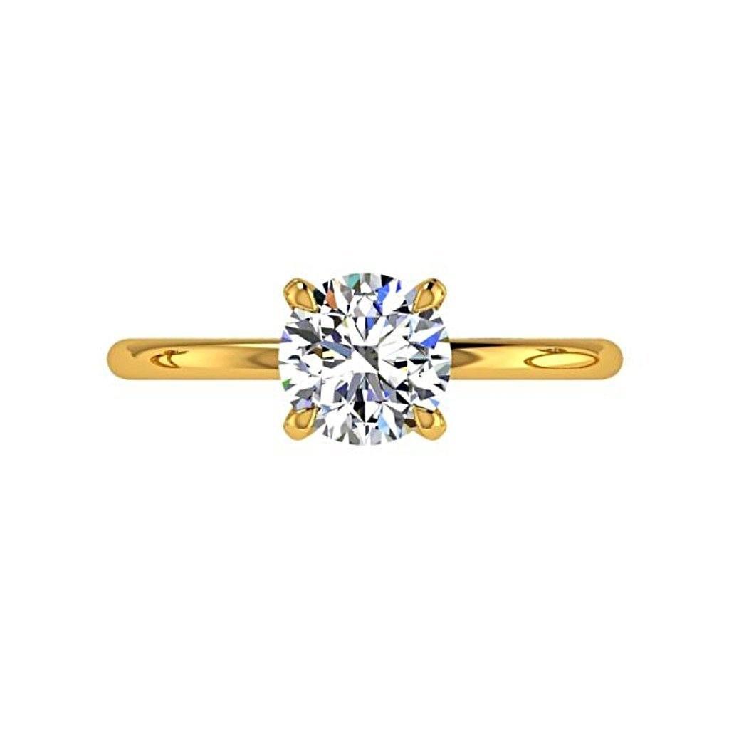 Solitaire Diamond Engagement Ring 18K Gold - Thenetjeweler