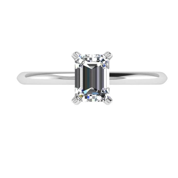 Emerald Cut Solitaire Diamond Ring - Thenetjeweler