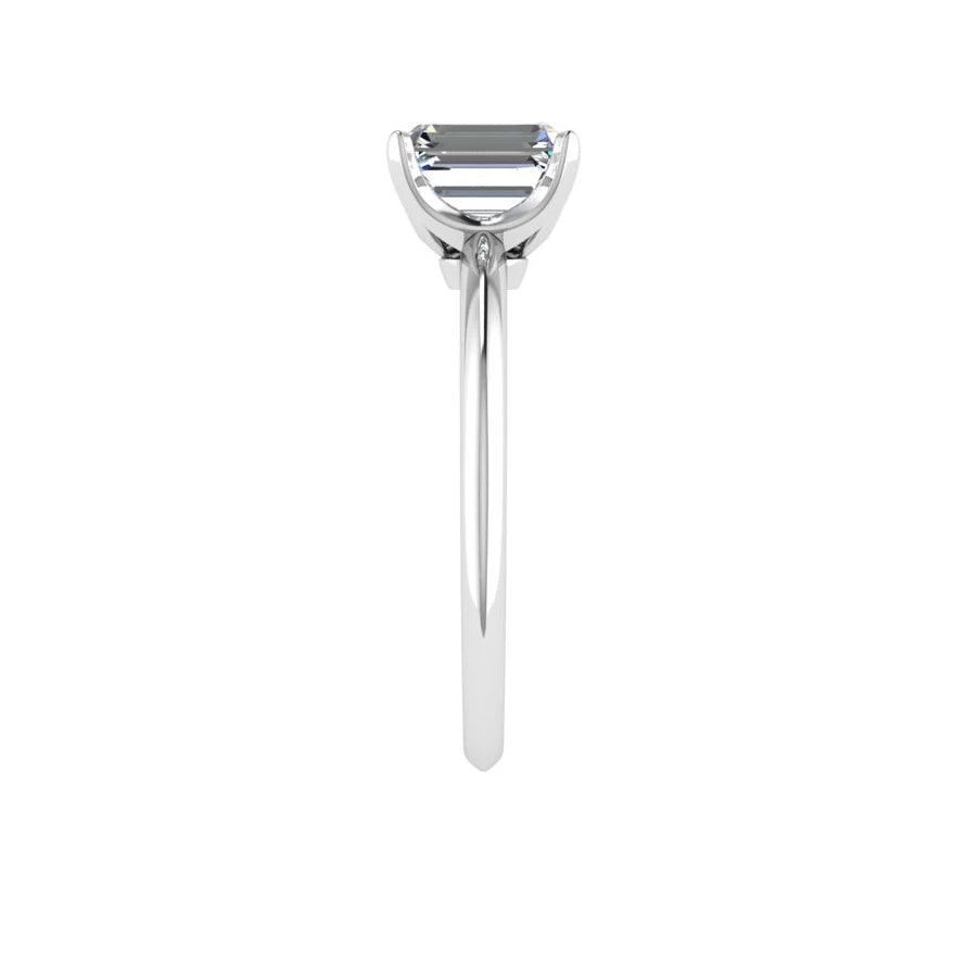 Emerald Cut Solitaire Diamond Ring - Thenetjeweler