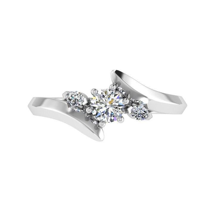3 Stone Diamond Engagement Ring (0.10 ct. tw.) - Thenetjeweler