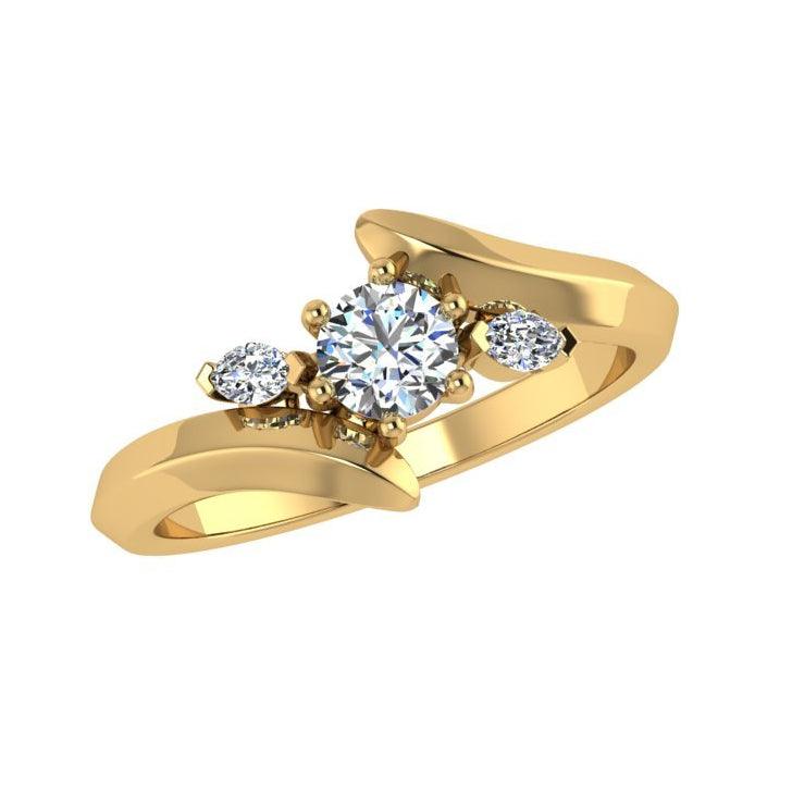 3 Stone Diamond Engagement Ring (0.10 ct. tw.) - Thenetjeweler