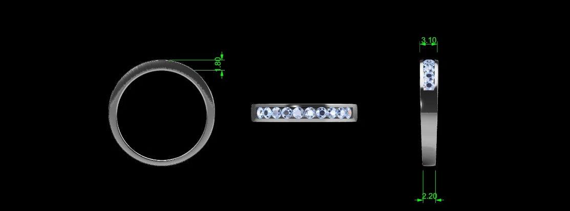 Channel Set Diamond Half Eternity Ring (0.30 ct. tw) - Thenetjeweler