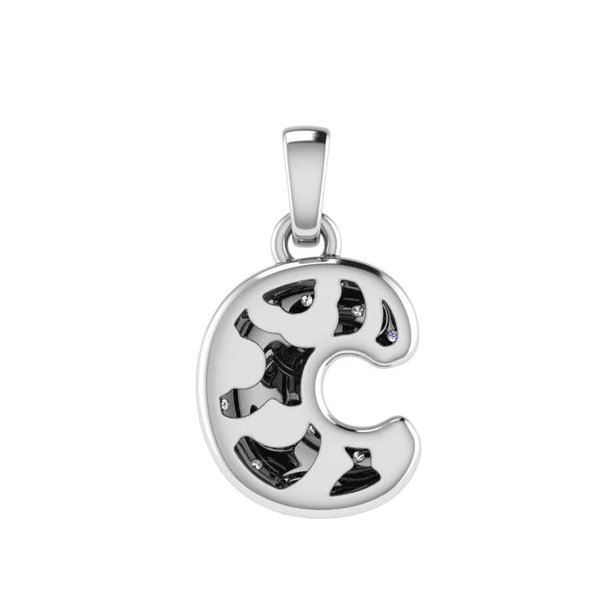Croissant Dangling Pendant Gold with Diamonds - Thenetjeweler