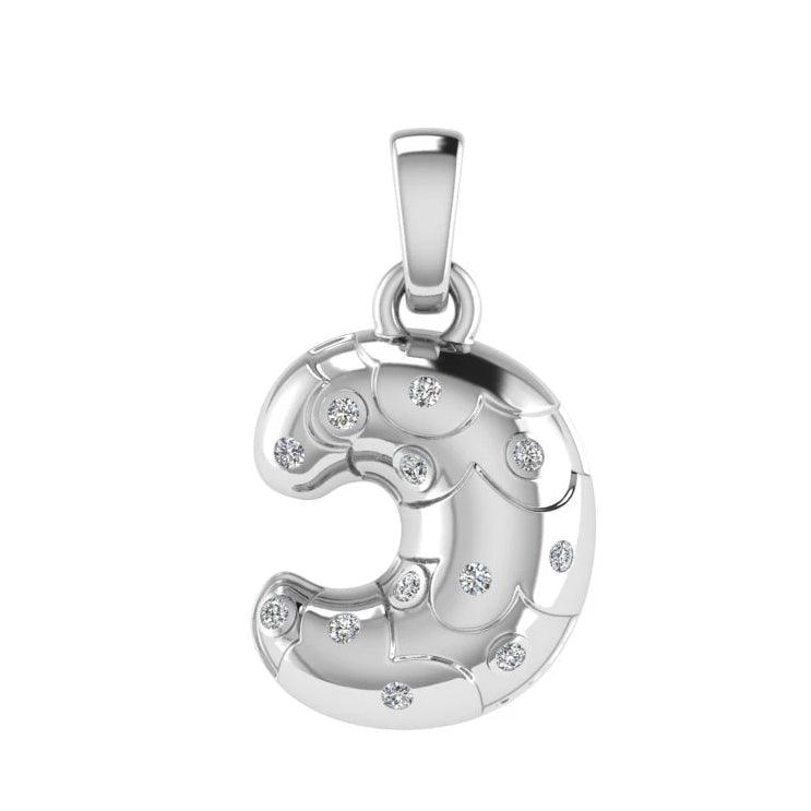 Croissant Dangling Pendant Gold with Diamonds - Thenetjeweler