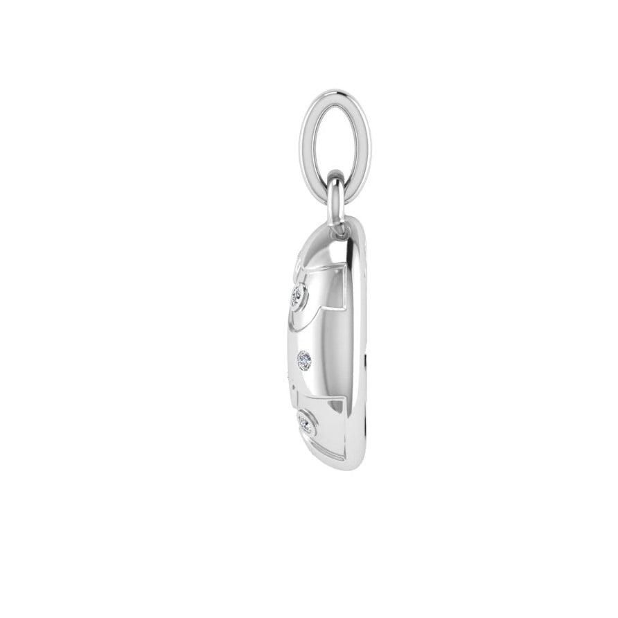 Croissant Dangling Pendant Gold with Diamonds - Thenetjeweler