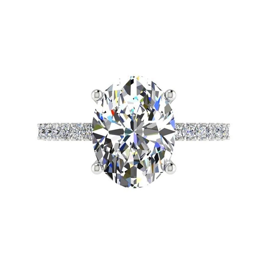 Oval Diamond Engagement Ring 18K Gold - Thenetjeweler