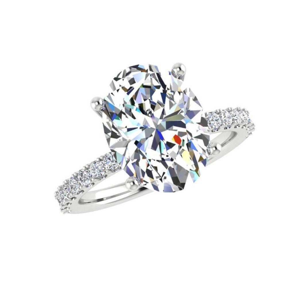 Oval Diamond Engagement Ring 18K Gold - Thenetjeweler