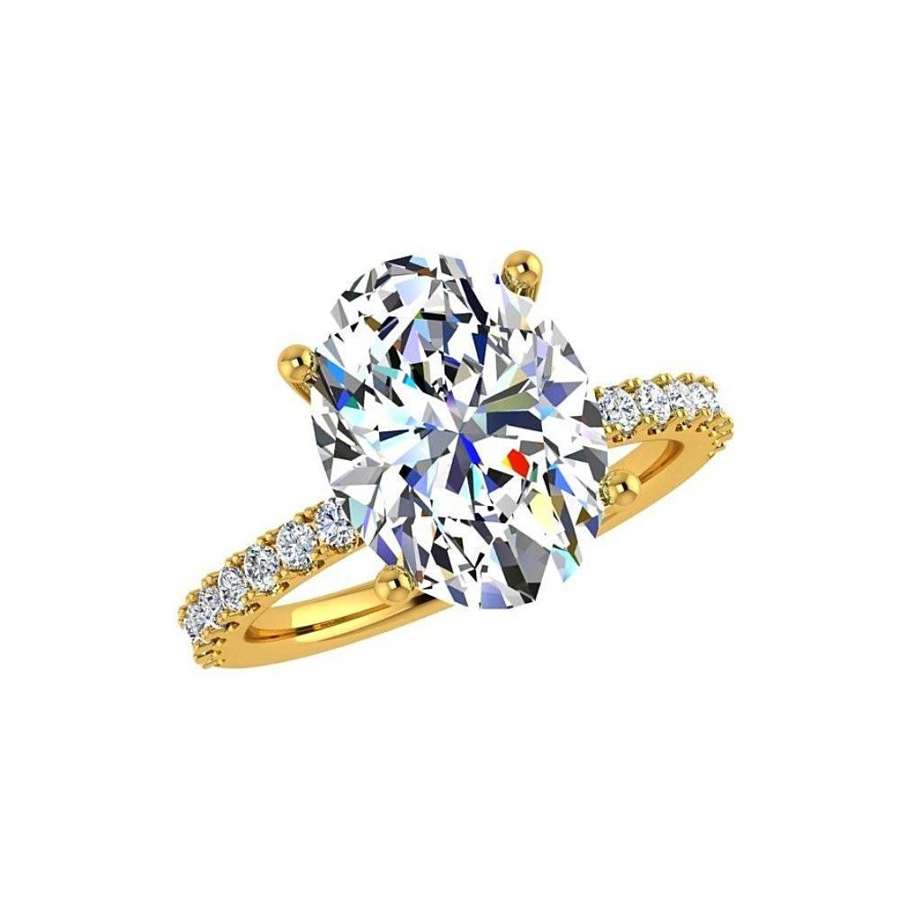 Oval Diamond Engagement Ring 18K Gold - Thenetjeweler