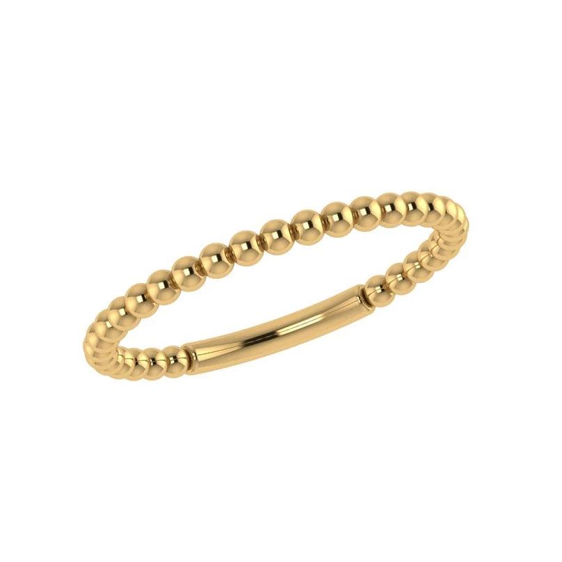 Beaded Ring Band 14k Yellow Gold - Thenetjeweler