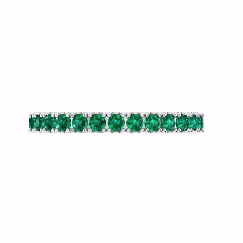 Emerald Eternity Band 14K White Gold - Thenetjeweler