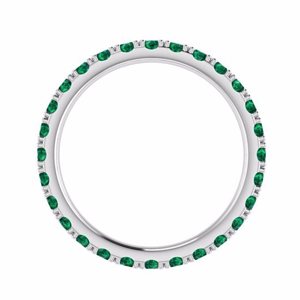 Emerald Eternity Band 14K White Gold - Thenetjeweler