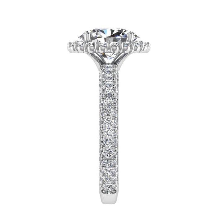 Oval cut halo diamond engagement ring 18K Gold (1.19 ct. tw) - Thenetjeweler