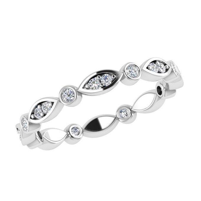 Marquise and Dot Diamond Eternity Ring 18K Gold - Thenetjeweler