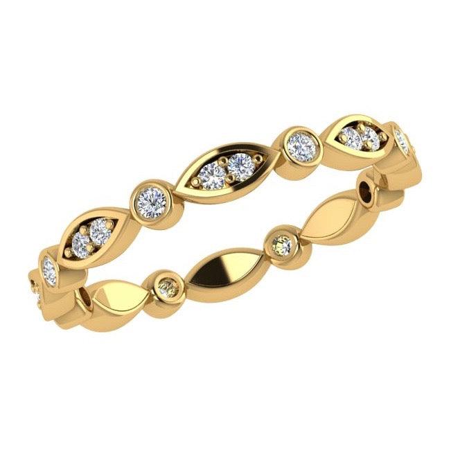Marquise and Dot Diamond Eternity Ring 18K Gold - Thenetjeweler