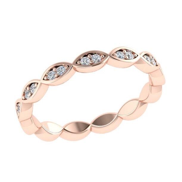 Marquise Shaped Round Diamond Eternity Ring 18K Gold (0.26 ct. tw.) - Thenetjeweler