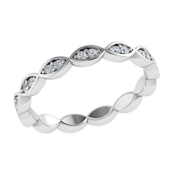 Marquise Shaped Round Diamond Eternity Ring 18K Gold (0.26 ct. tw.) - Thenetjeweler