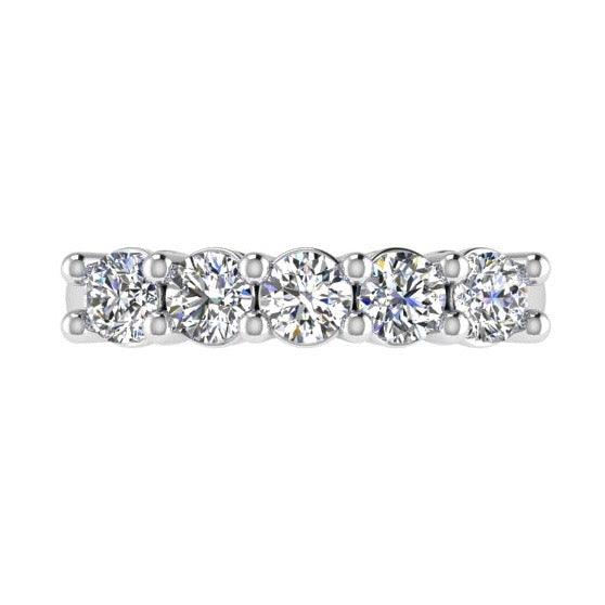 5 Diamond Semi Eternity Ring 18K Gold (1.25 ct.tw) - Thenetjeweler