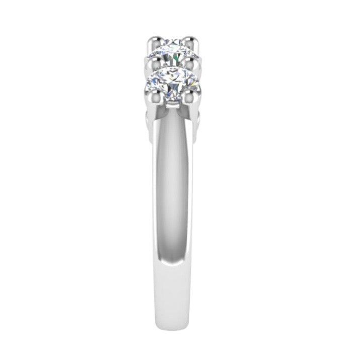 5 Diamond Semi Eternity Ring 18K Gold (1.25 ct.tw) - Thenetjeweler