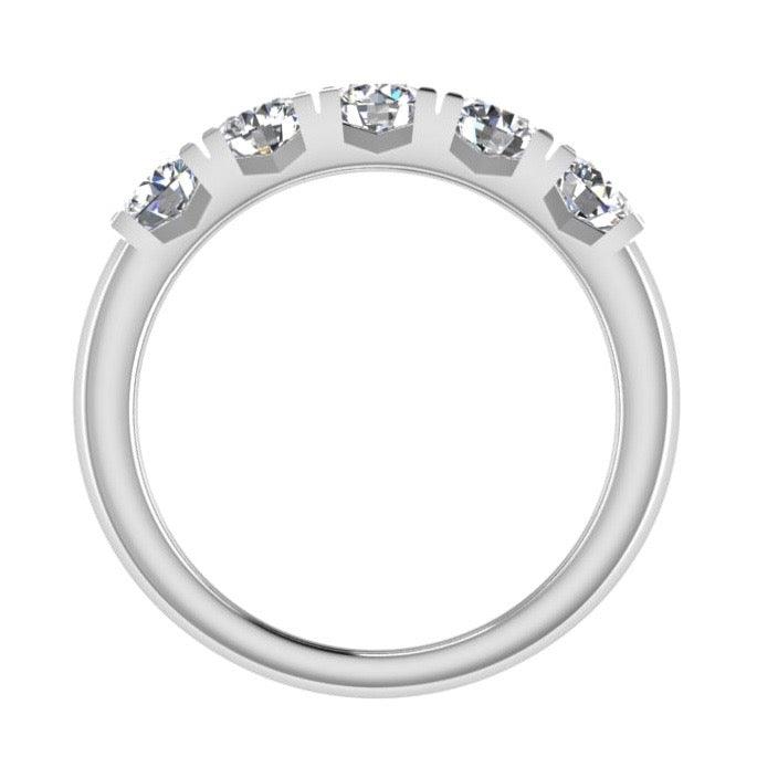 Round Five Stone Diamond Engagement Ring 18K Gold - Thenetjeweler