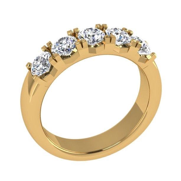 Round Five Stone Diamond Engagement Ring 18K Gold - Thenetjeweler