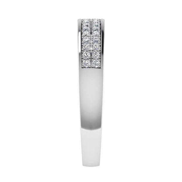 Double Row Diamond Semi Eternity Ring 18K Gold (0.20 ct. tw) - Thenetjeweler