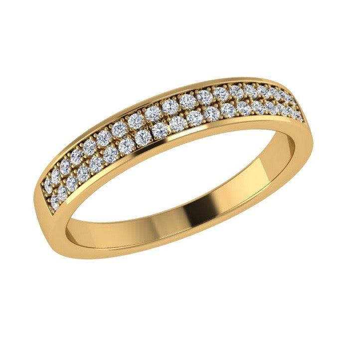 Double Row Diamond Semi Eternity Ring 18K Gold (0.20 ct. tw) - Thenetjeweler