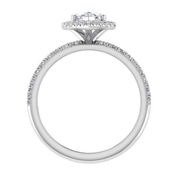 Pear Halo Diamond Engagement Ring 18K Gold - Thenetjeweler