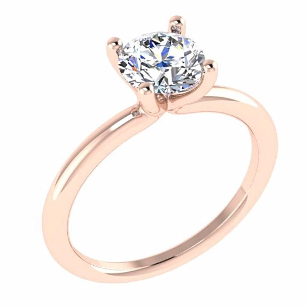 Round Diamond Solitaire Engagement Ring 18K Gold - Thenetjeweler