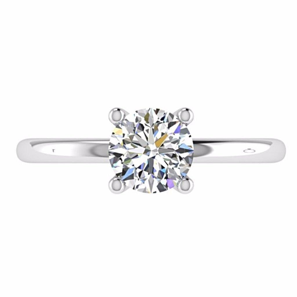 Round Diamond Solitaire Engagement Ring 18K Gold - Thenetjeweler