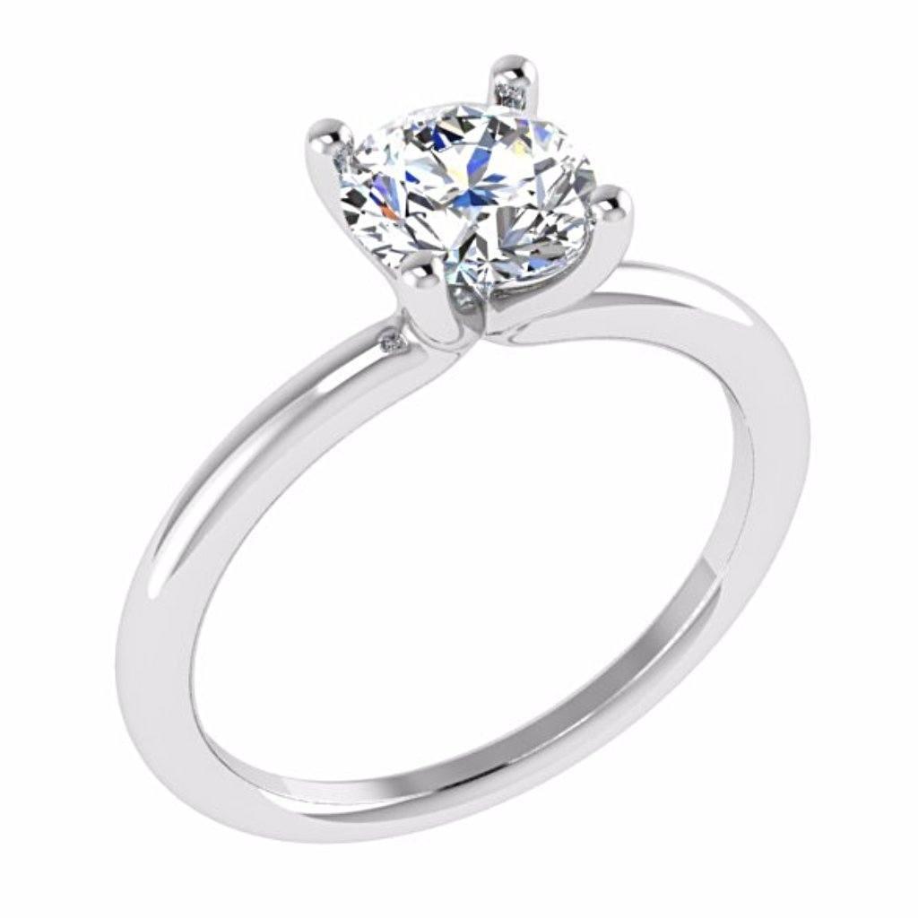 Round Diamond Solitaire Engagement Ring 18K Gold - Thenetjeweler