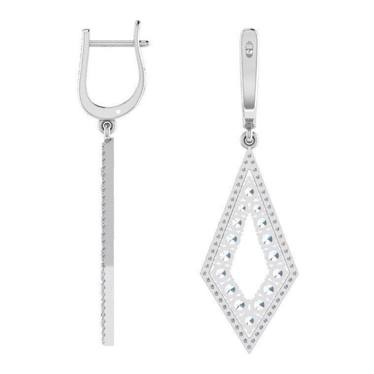 Diamond and Blue Topaz Drop Earrings - Thenetjeweler