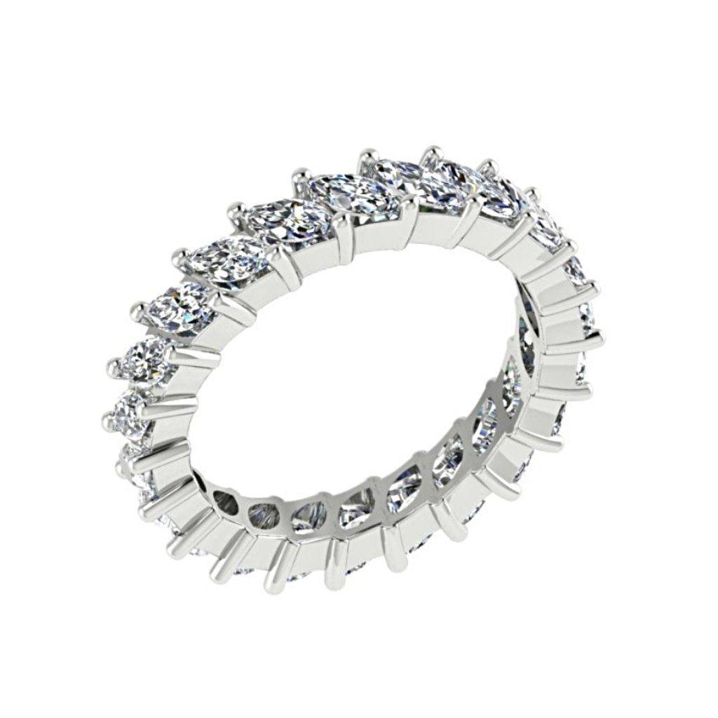 Marquise Cut Diamond Eternity Ring 18K White Gold - Thenetjeweler