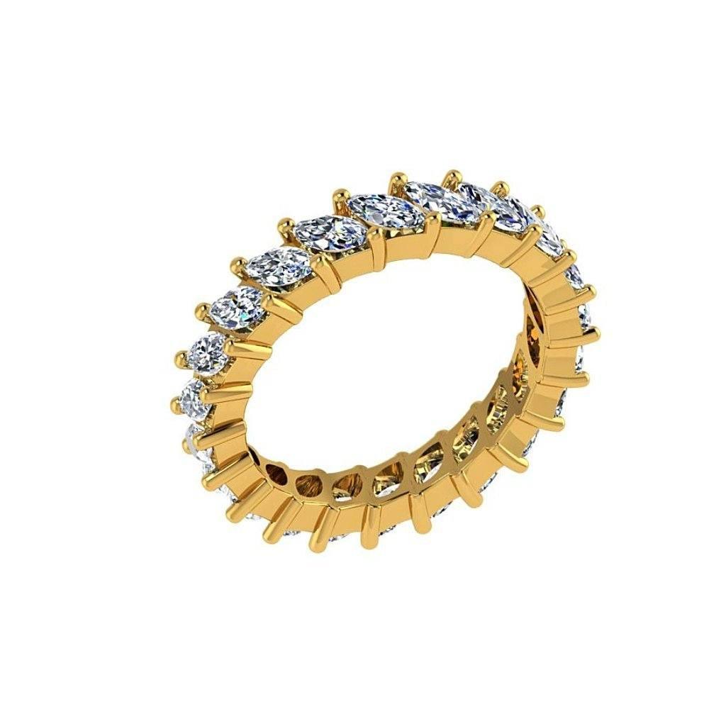 Marquise Cut Diamond Eternity Ring 18K White Gold - Thenetjeweler