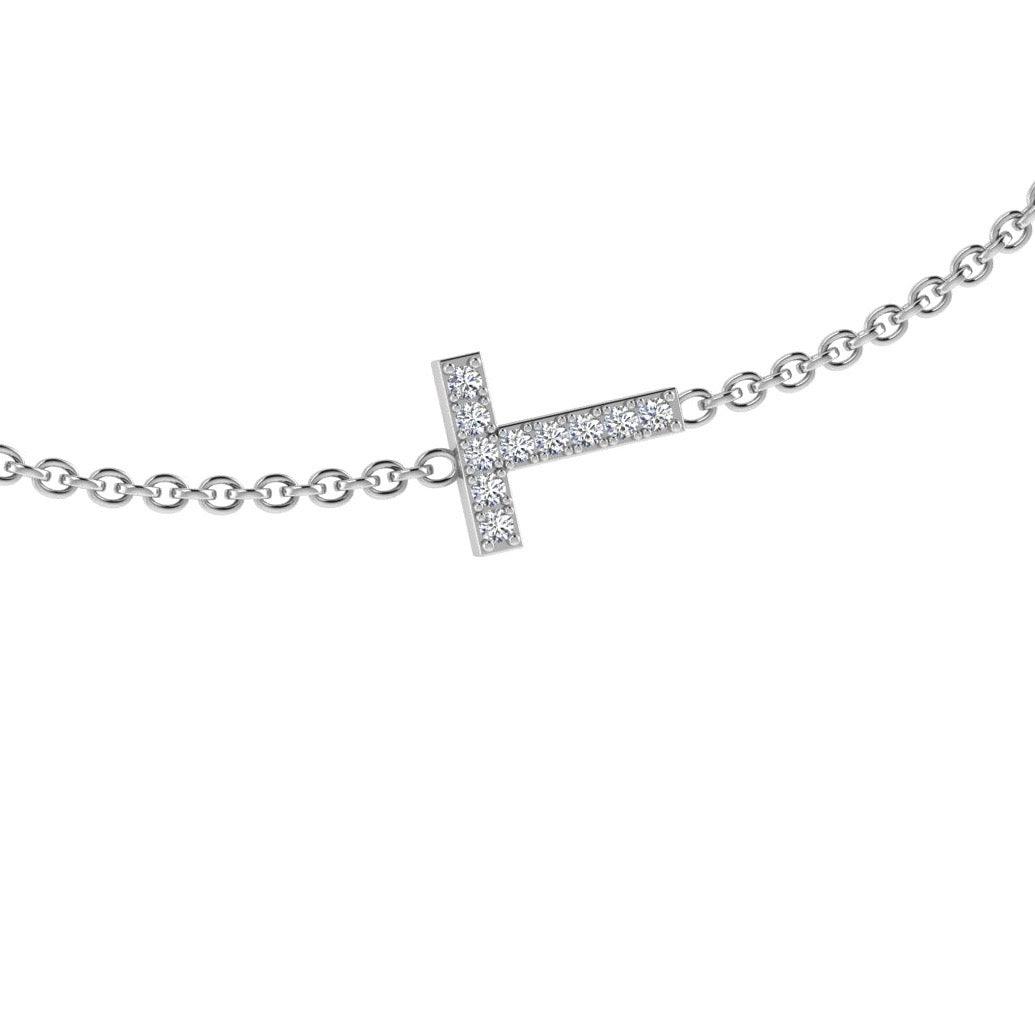 Diamond Initial Charm Bracelet - Thenetjeweler