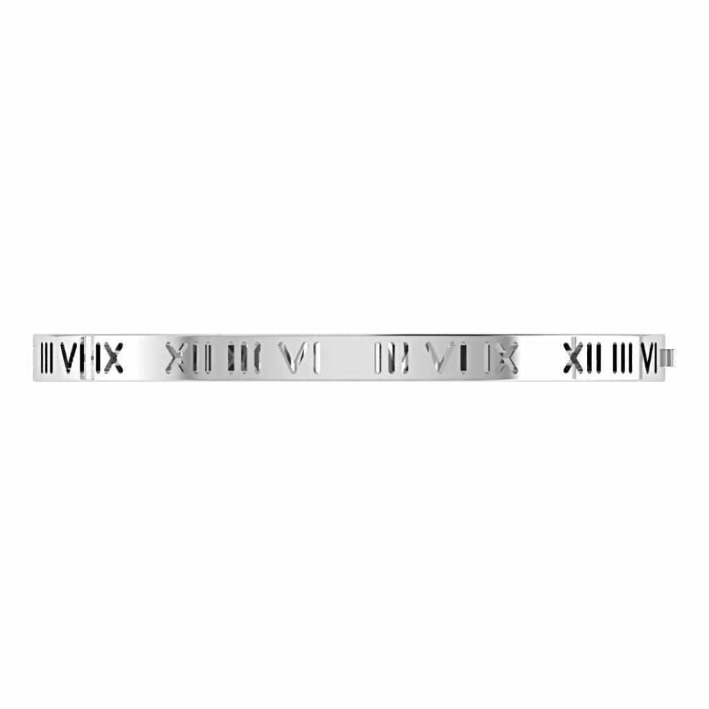 Roman Numerals Bangle Bracelet 14K Gold Plated 925 Sterling Silver - Thenetjeweler