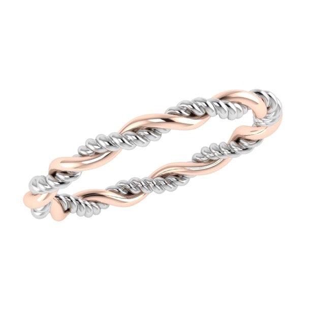 Two Tone Twisted Ring 18K Rose Gold - Thenetjeweler