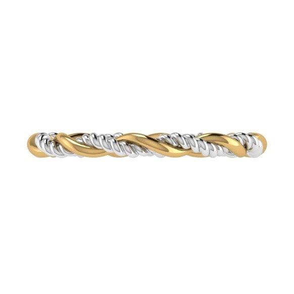 Two Tone Twisted Ring 18K Gold